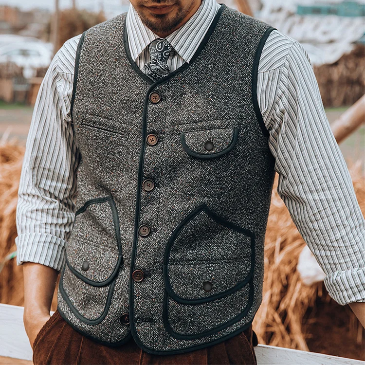 TIMSMEN Vintage Outdoor Hunting Wool Vest