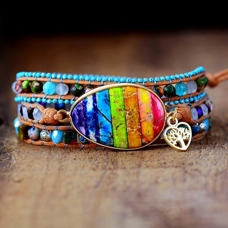 Rainbow Healing Stone Bracelet-Mayoulove