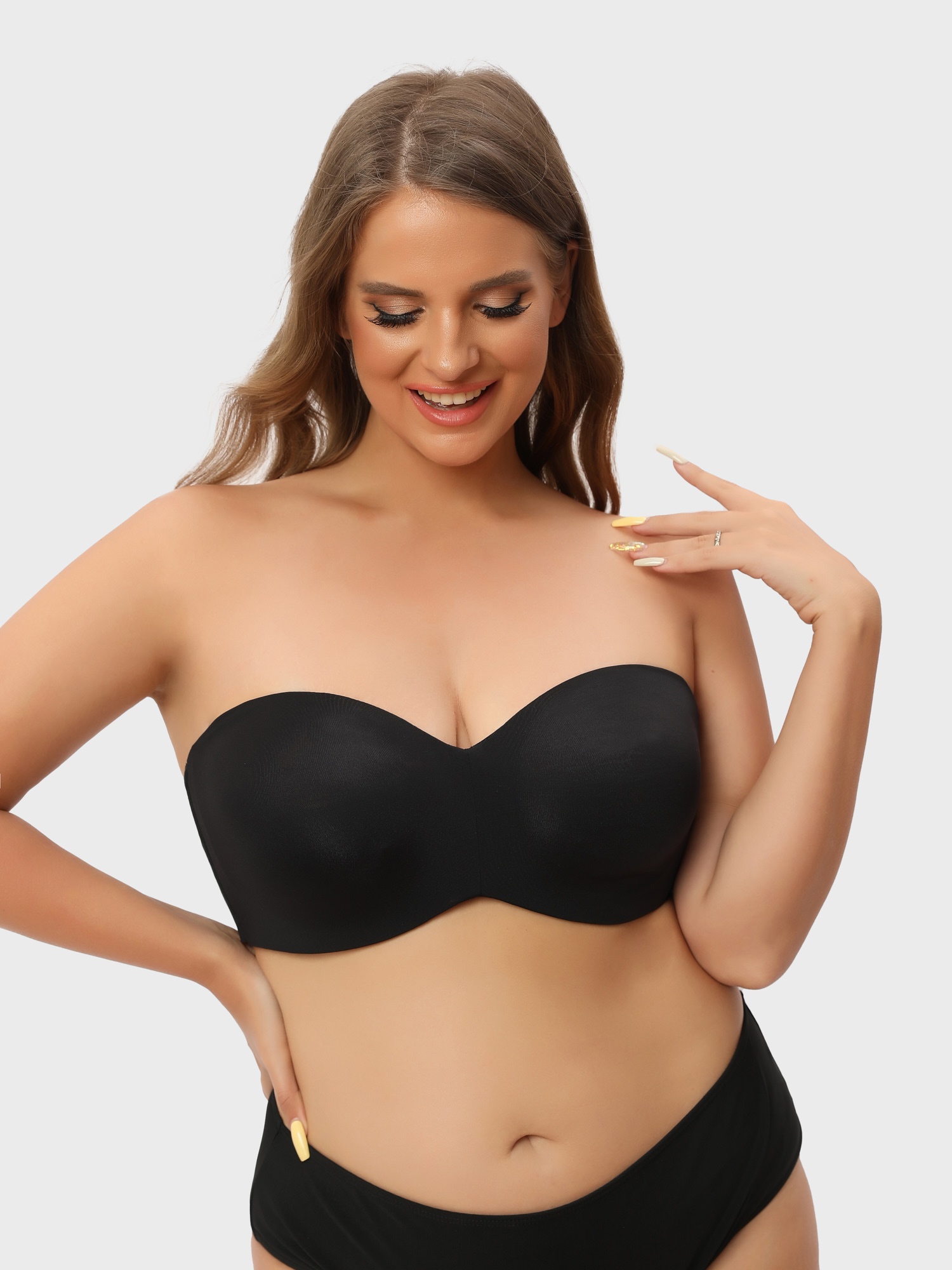 Nakans Bra for Women, Nakans Full Support Non-Slip Convertible  Bandeau Bra Nakans Strapless Bra for Big Busted Women (Color : Skin Tone,  Size : 40/90E) : Clothing, Shoes & Jewelry