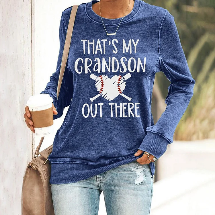 Comstylish Women's That's My Grandson out Ther Print Casaul Sweatshirt