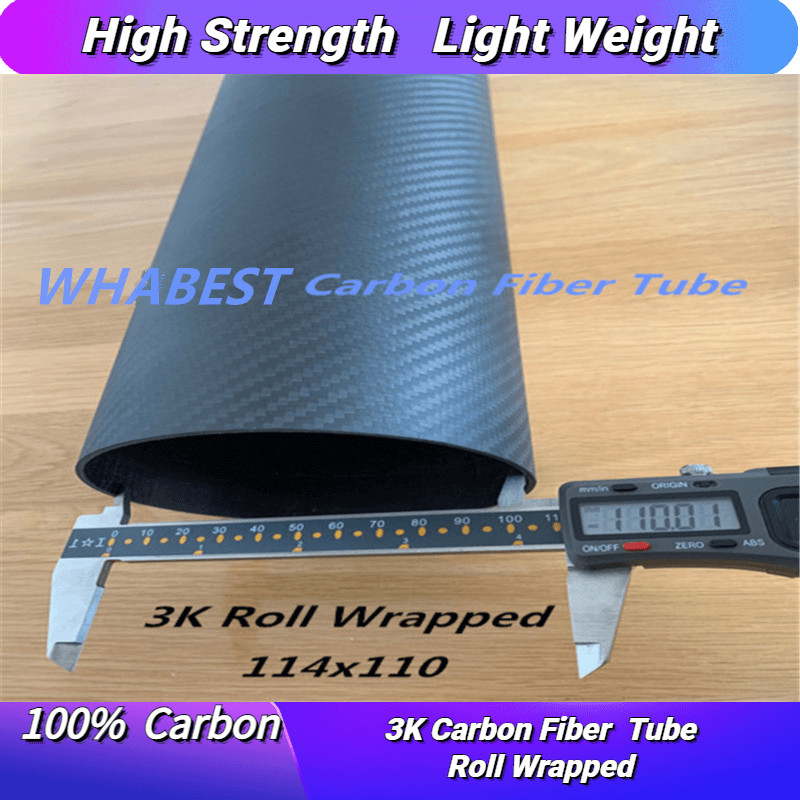 OD 114mm X ID 110mm X 500MM 100% Roll Wrapped Carbon Fiber Tube 3K /Tubing 114*110 3K Twill Matte 2.0 Wall