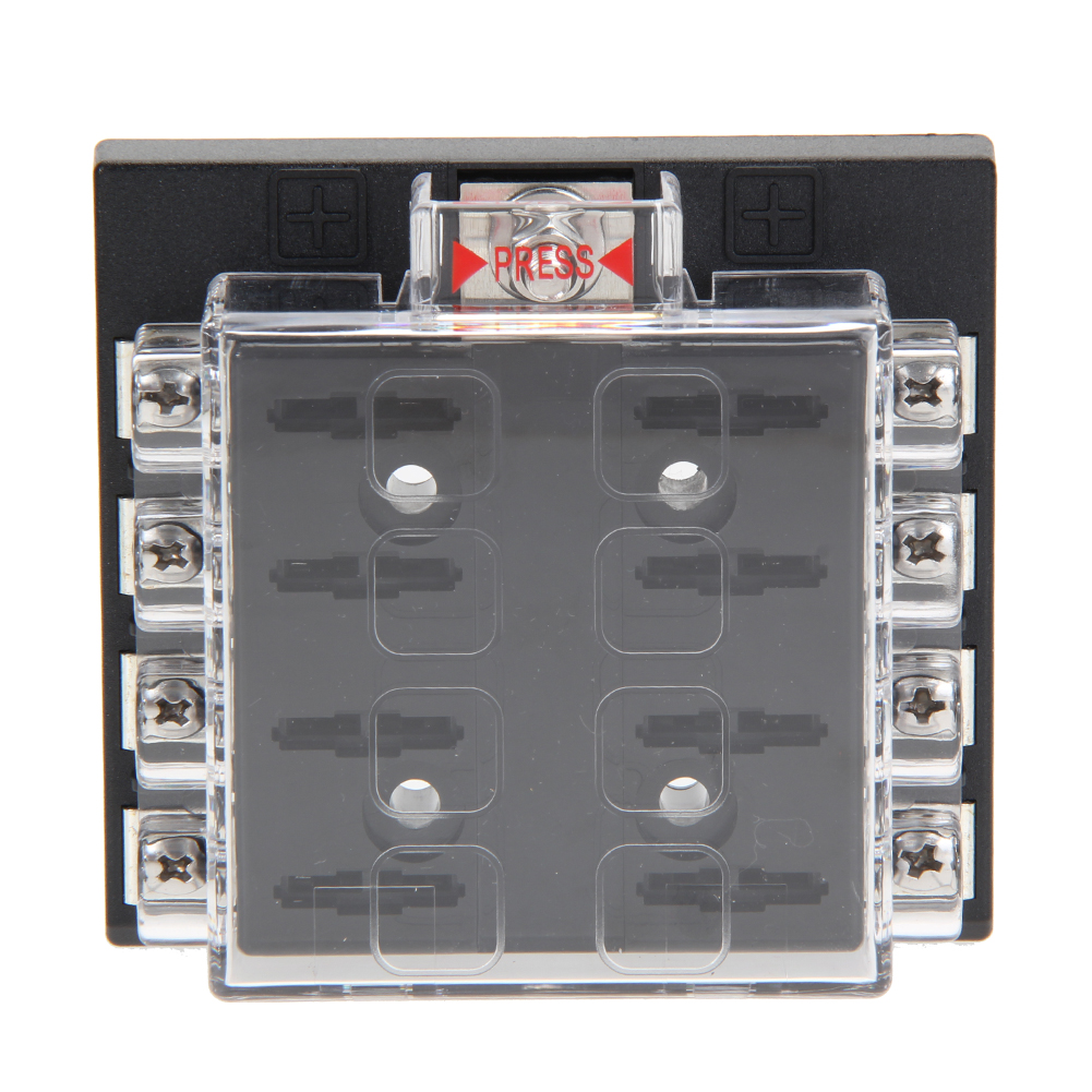 8 Circuits ATC ATO Fuse Block Box with Transparent Cover for Car Boat 32V, 501 Original
8 Circuits ATC ATO Fuse Block Box with Transparent Cover for Car Boat 32V, 501 Original