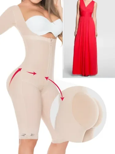 pornhint Pornhint Post Surgery Girdle Full Body Shaper with Sleeves Fajas Colombianas Salome 0525 New