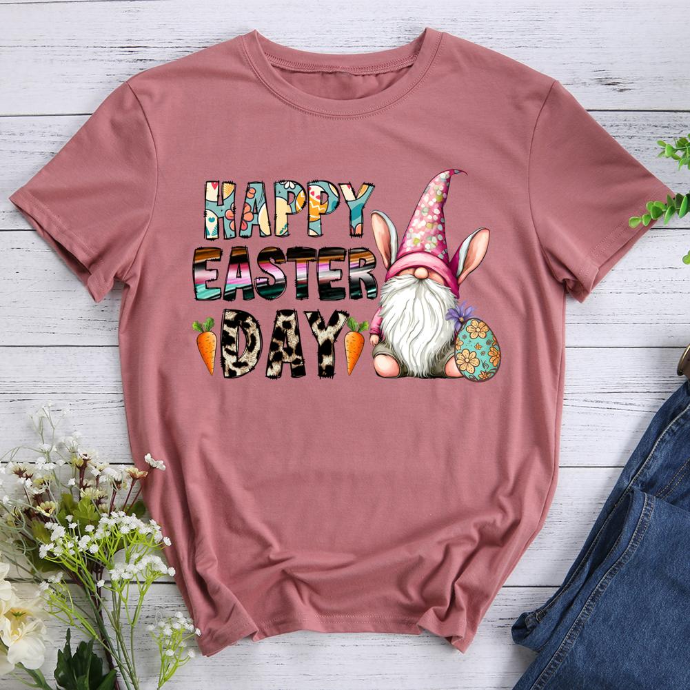 Happy Easter Day Round Neck T-shirt-0025483-Guru-buzz