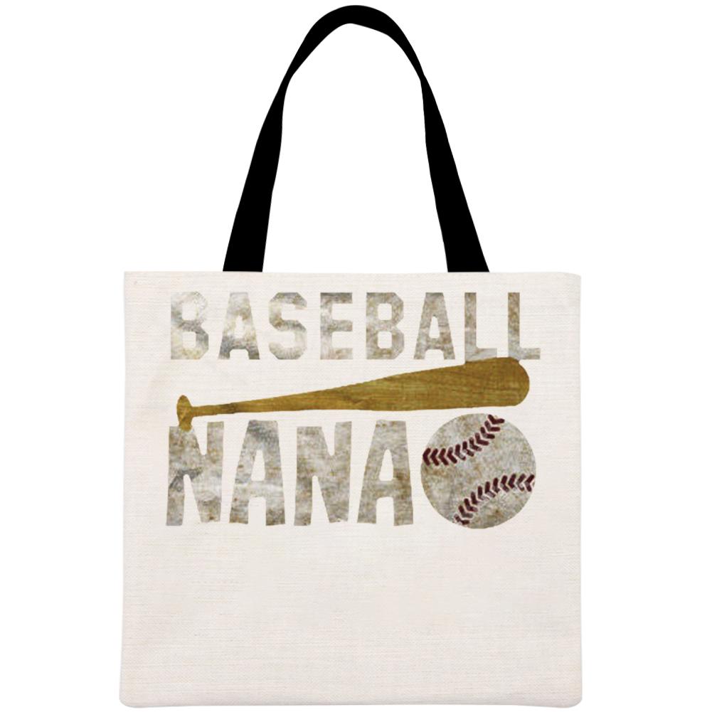Baseball Nana Printed Linen Bag-Guru-buzz