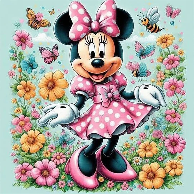 Mickey Mouse Flower - Full Round - Diamond Painting(30*30cm)