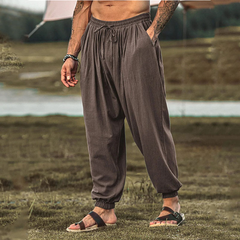 Mens Linen Harem Pants 6889