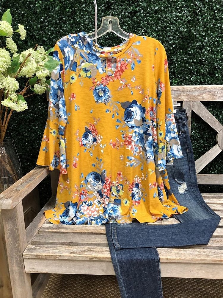 Bestdealfriday Casual Floral Cotton Shirts Tops 8899326
