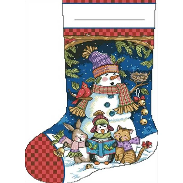 【DIY Brand】Christmas Socks 11CT Stamped Cross Stitch