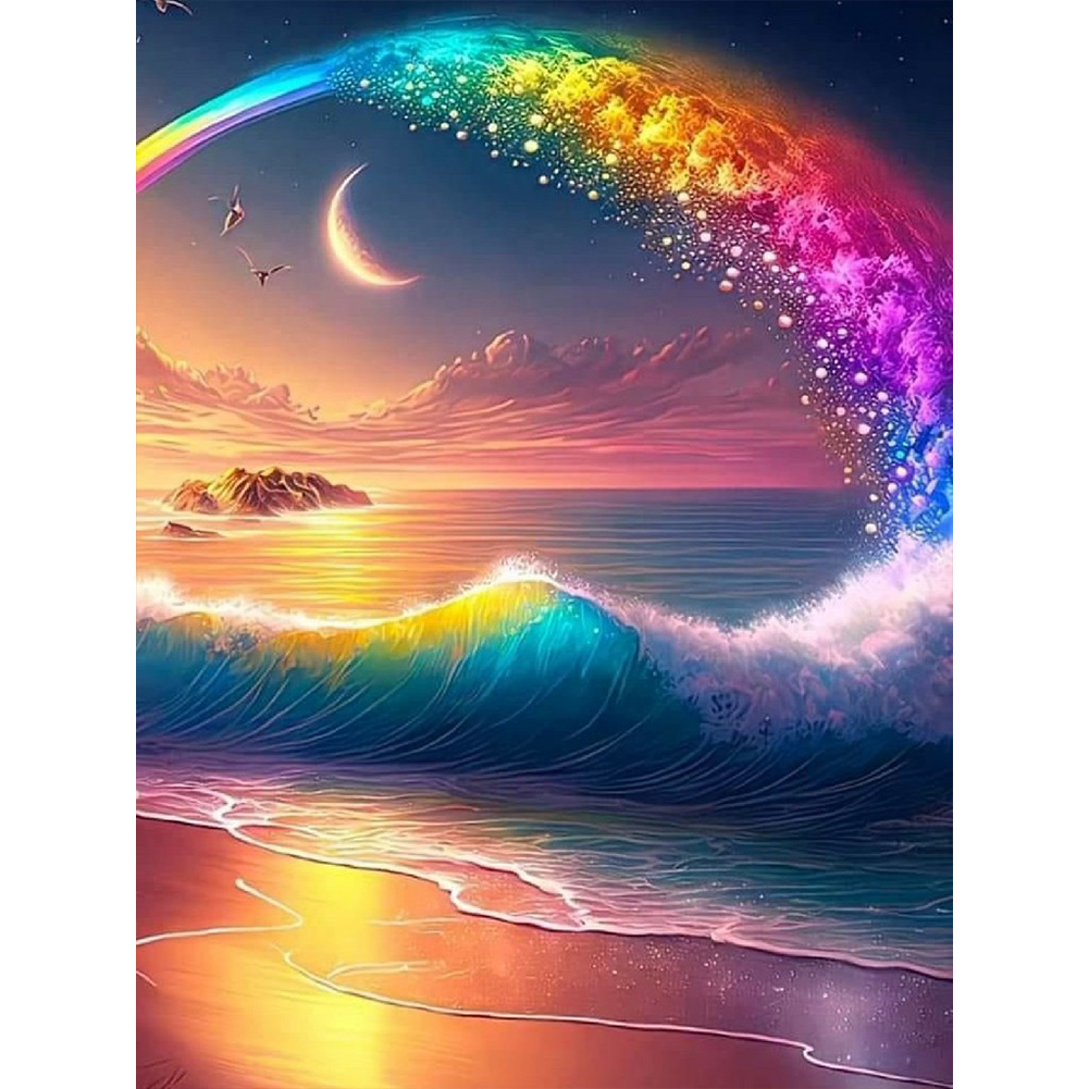 Rainbow Beach 30*40cm(canvas) full round drill diamond painting