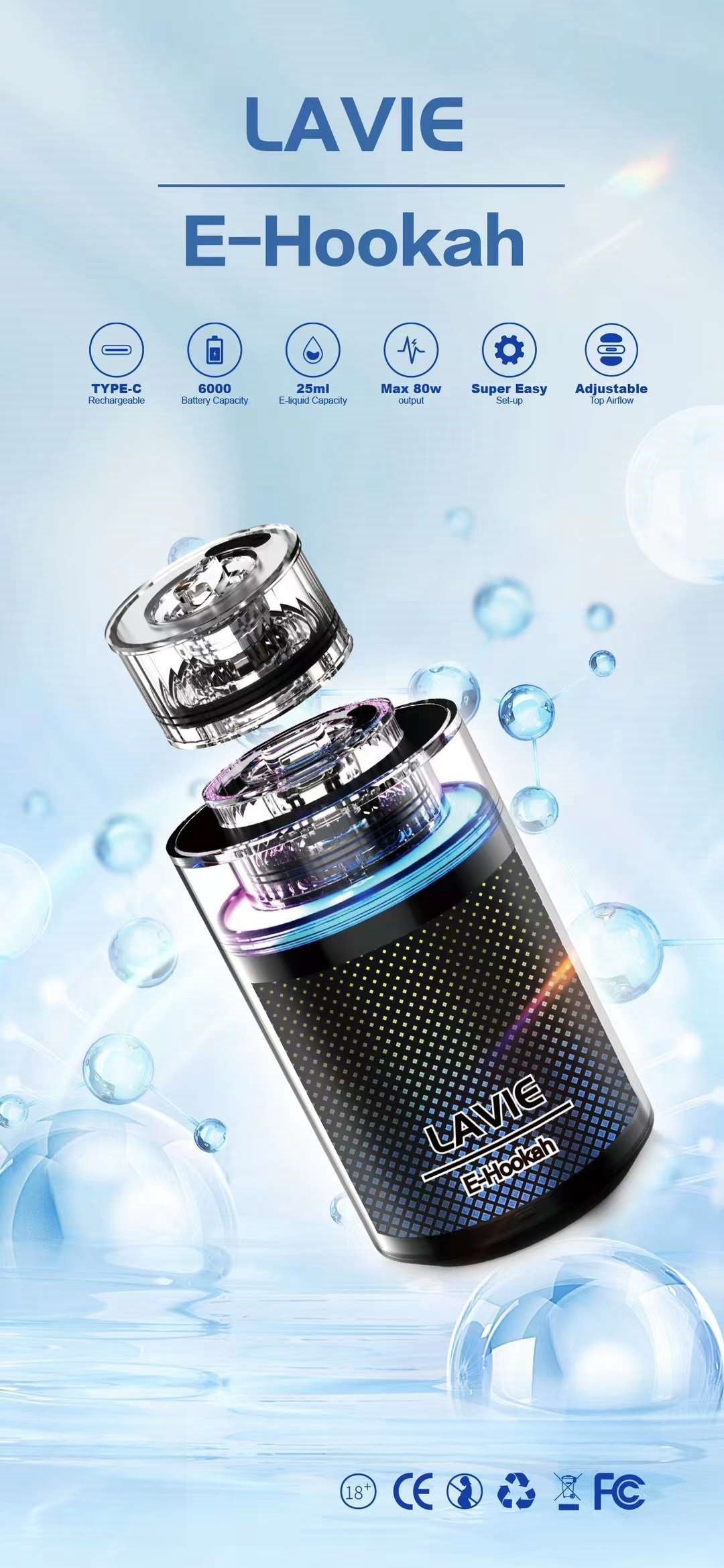 LAVIE E-Hookah: Your Go-To Portable Hookah with a Color Screen CTYVape