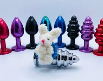 pornhint Pornhint Be my Bun-ny butt Plug Mature Custom butt plug small or medium smooth or ribbed silver gold red blue purple black rainbow butt plug