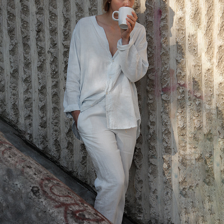 Women`s Linen Pajamas Set-ChouChouHome