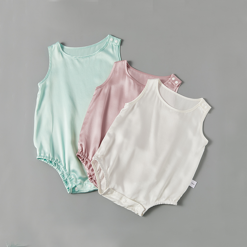 Sleeveless Silk Baby Onesies