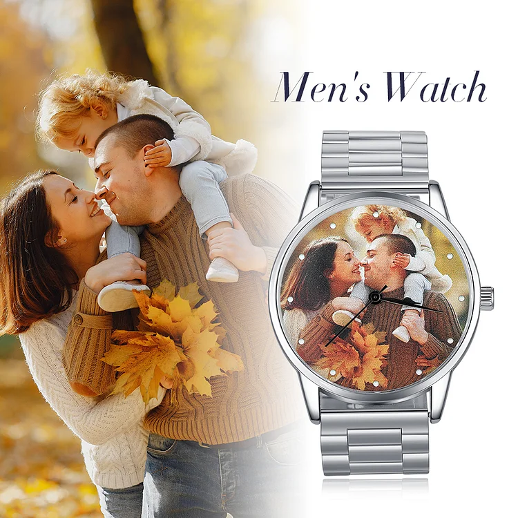 Personalized Photo Watch Engraved 1 Text Gifts for Him
