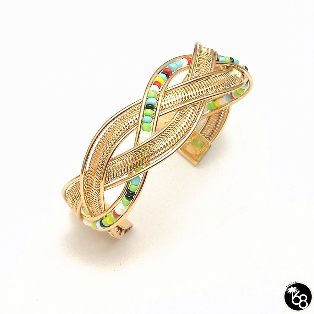 Colorful Rice Bead Braided Open Bracelet | 168DEAL