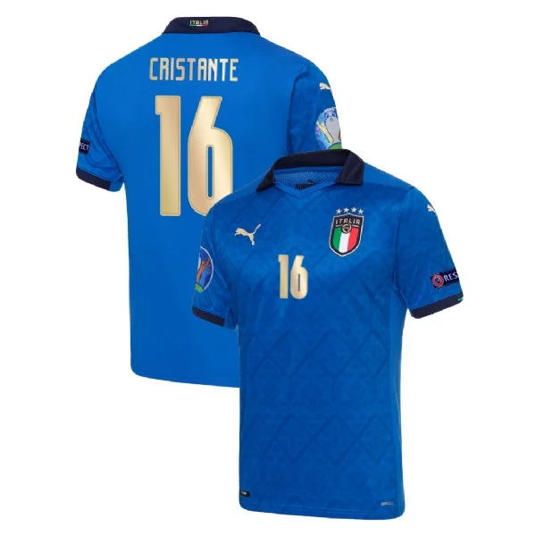 Italy Bryan Cristante 16 Home Shirt Kit UEFA Euro 2020