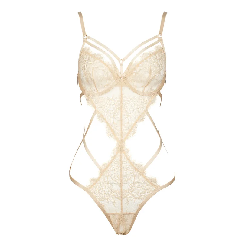 Sexy Breathable Underwear Ladies Eyelashes Lace Open File Quick-Drying Charm Lace Bra Set Rosetoy Official