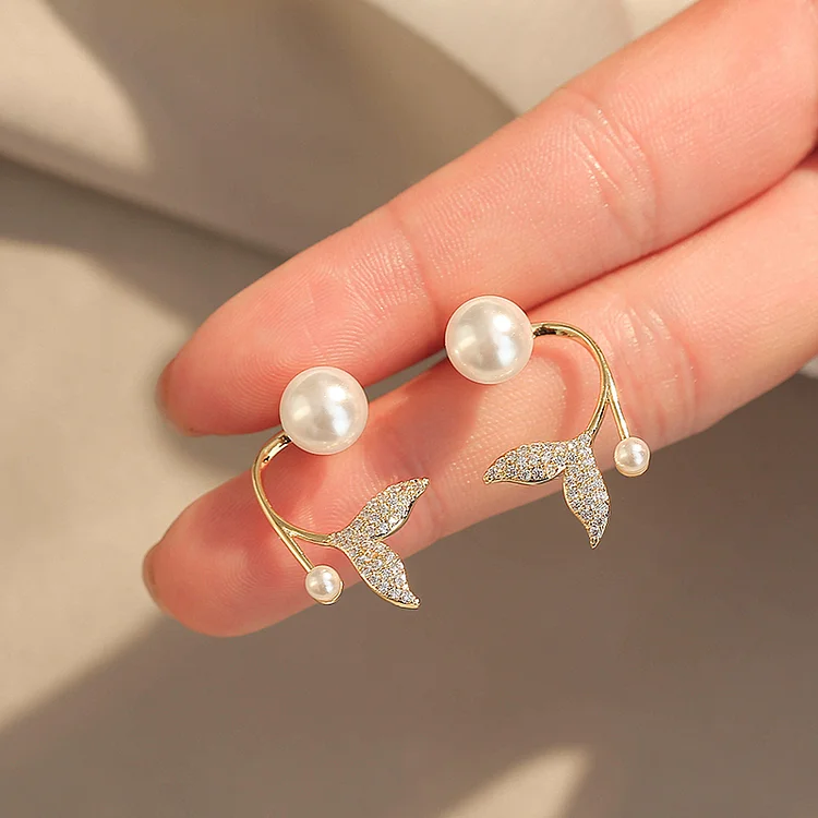 Mermaid Tail Pearl Earrings