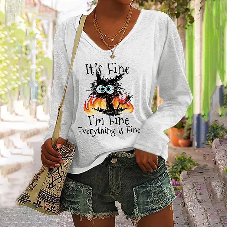 Comstylish It's Fine I'm Fine Everything Is Fine T-Shirt