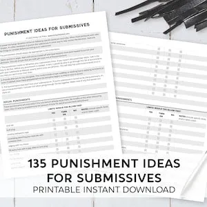 pornhint Pornhint 135 Punishment Ideas for Submissives List / Discipline / BDSM / Instant Download