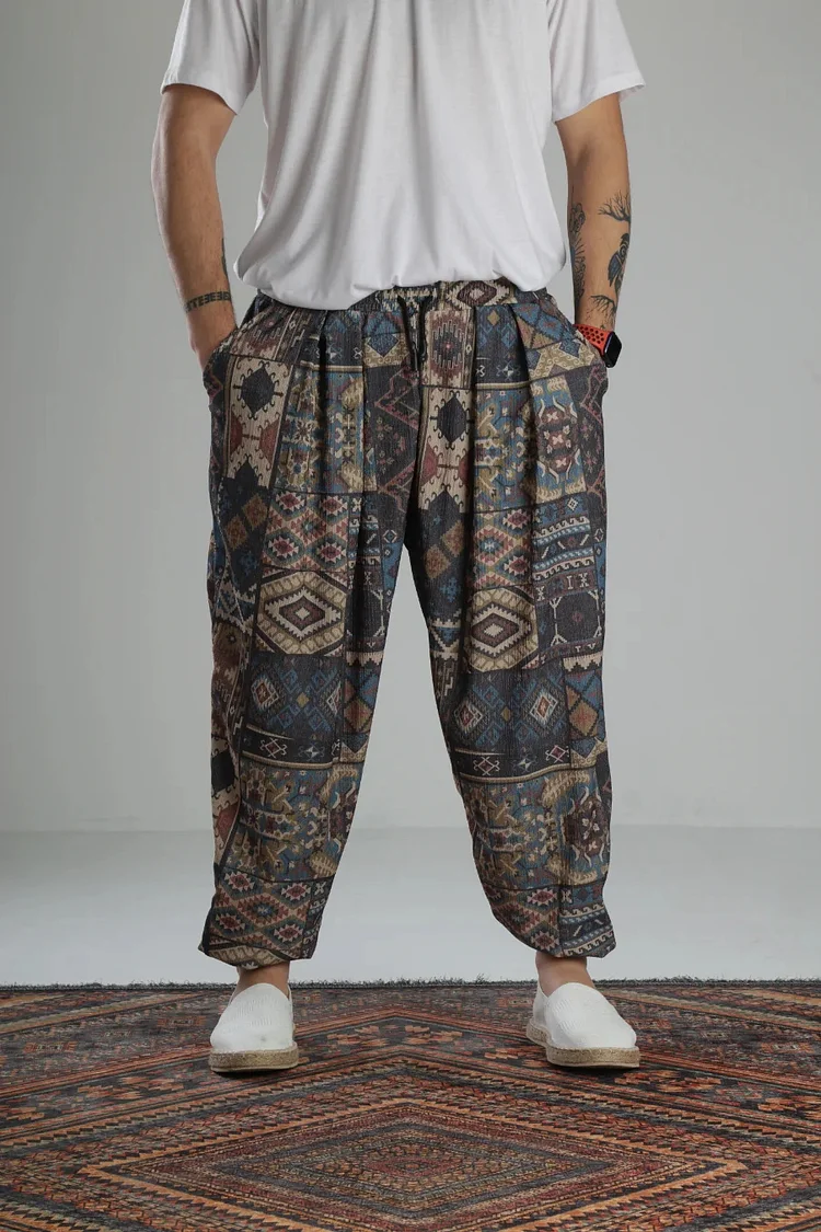 Printed men's harem pants