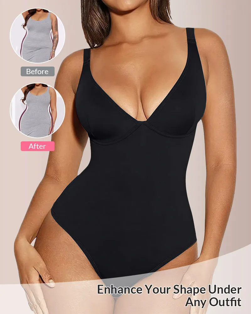 CurveFlex - V Neck Bodysuit Tummy Control Shapewear