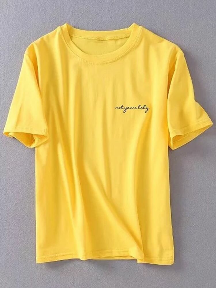 Short Sleeve O neck Letters Print Casual T Shirt For Women P1401456