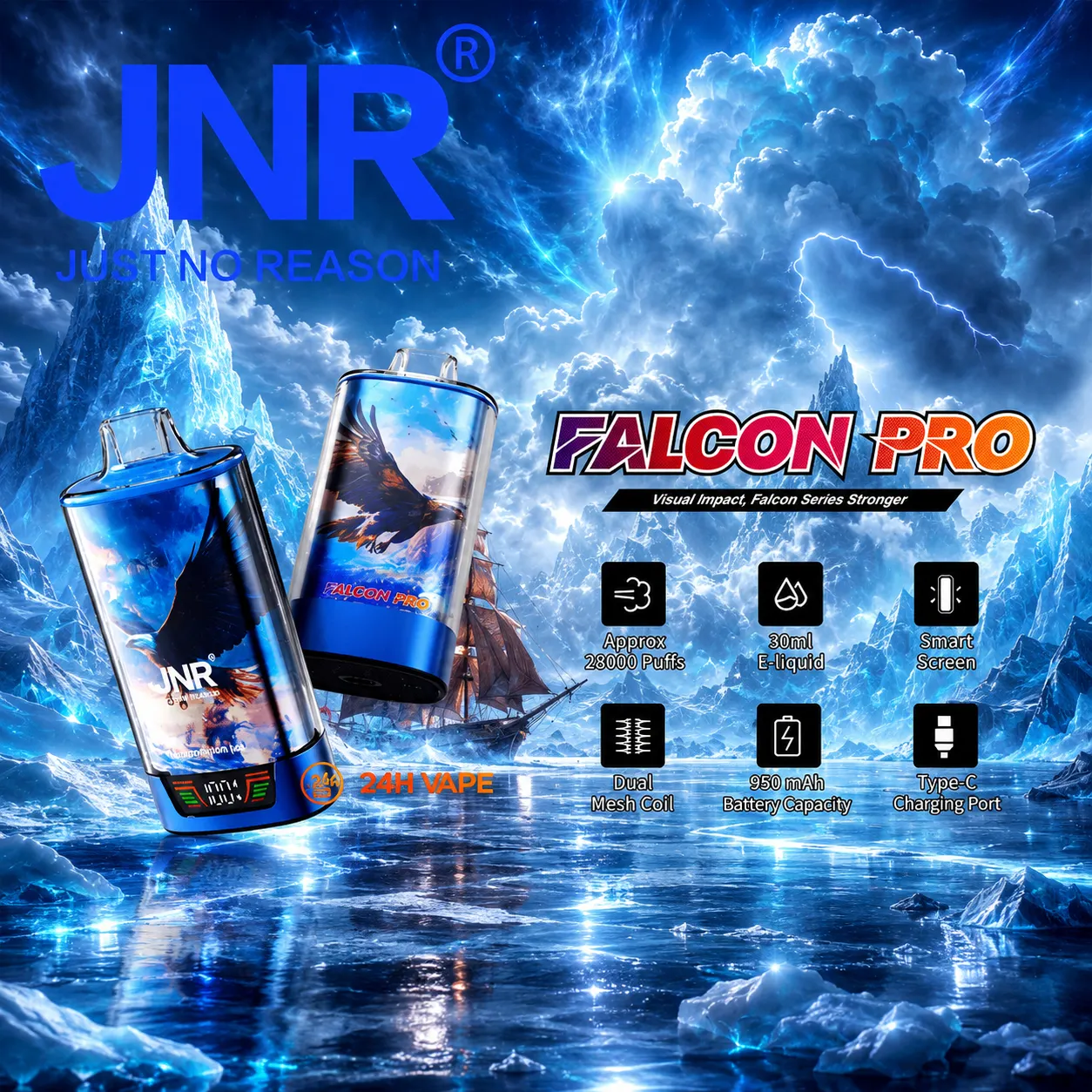 JNR Falcon Pro Vape | 28000 Puffs (50 PCS) fumotvapeshop