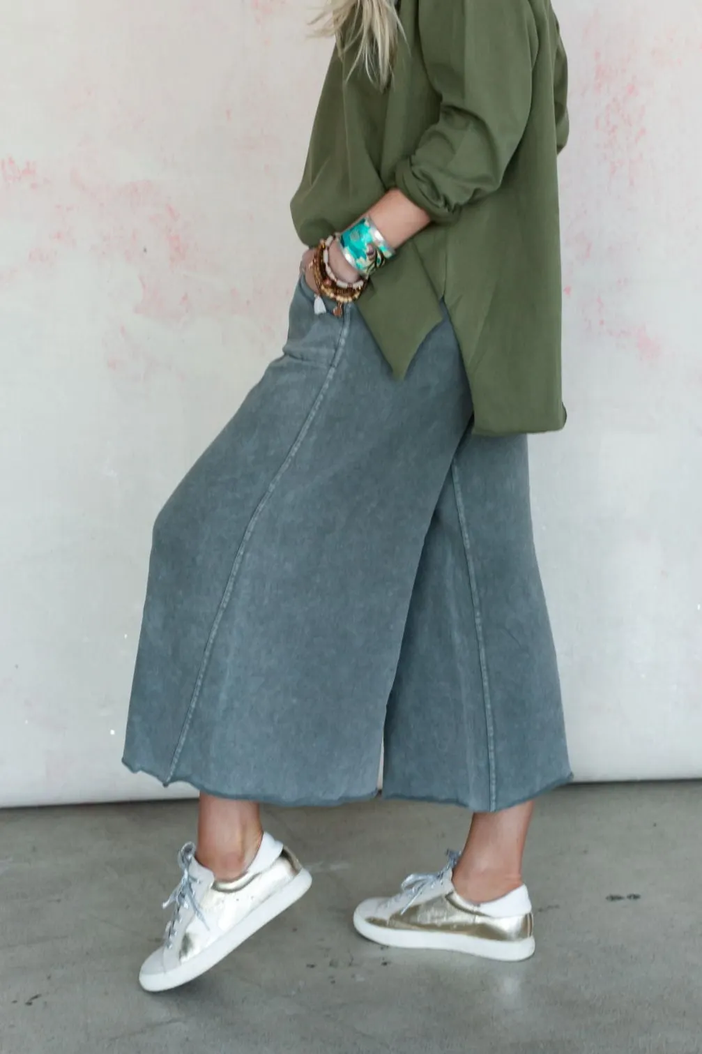 Relaxing Robin Wide Leg Pant - Ash