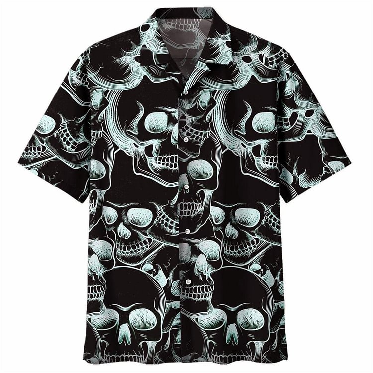 Men's Skull Creative Print Fashion Casual Vacation Shirt