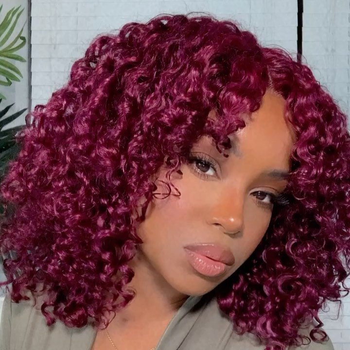 Short Kinky Curly Bob Wigs with Bouncy Curls Hair