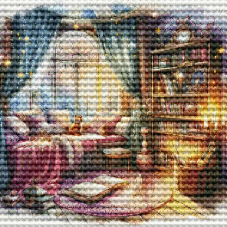 Fantasy Magic Room Scenery 11CT Stamped Cross Stitch 50*50CM
