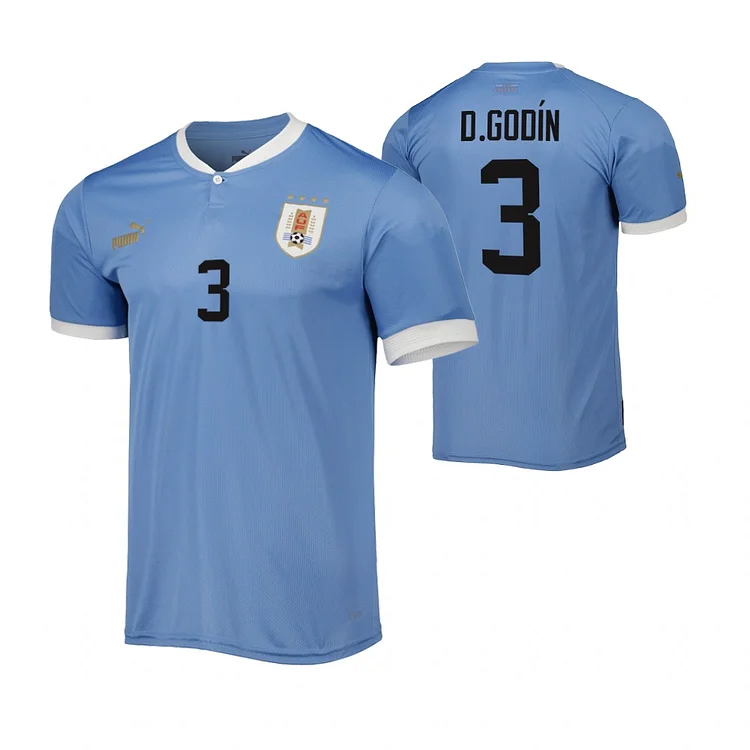 Uruguay Diego Godin 3 Home Shirt Kit World Cup 2022