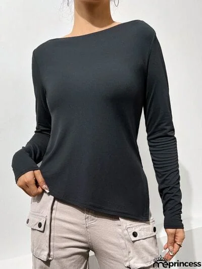 Cutout Long Sleeve T-Shirt