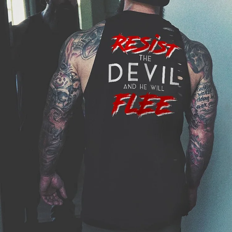 RESIST FLEE Print Sleeveless Men Vest