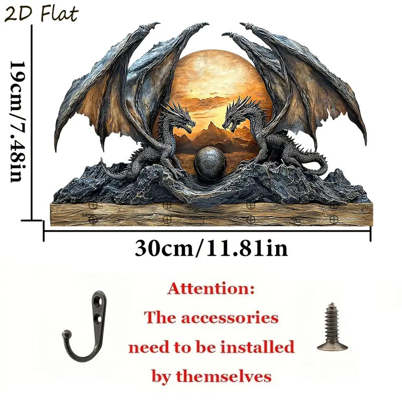 2D Flat Wall Hanging Decorative Painting with Key Hooks