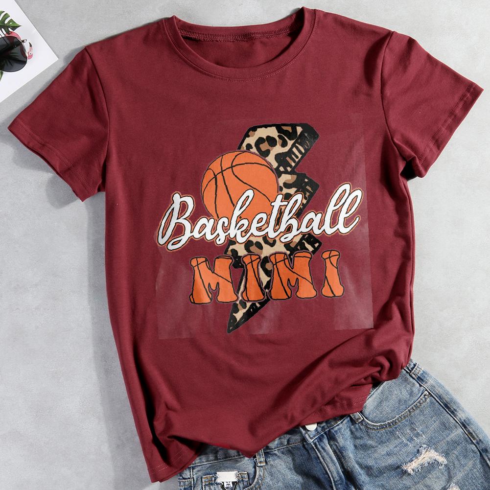 Leopard Basketball Mimi Round Neck T-shirt-Guru-buzz