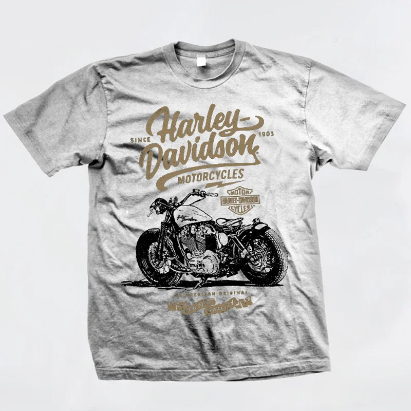 Retro Motorcycle Washed Cotton Short Sleeve T-Shirt