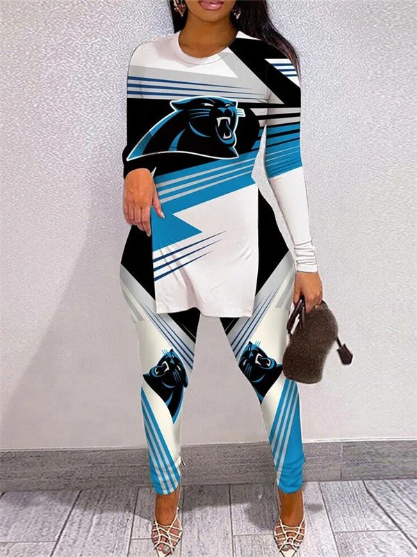 Carolina PanthersLimited Edition High Slit Shirts And Leggings Two-Piece Suits