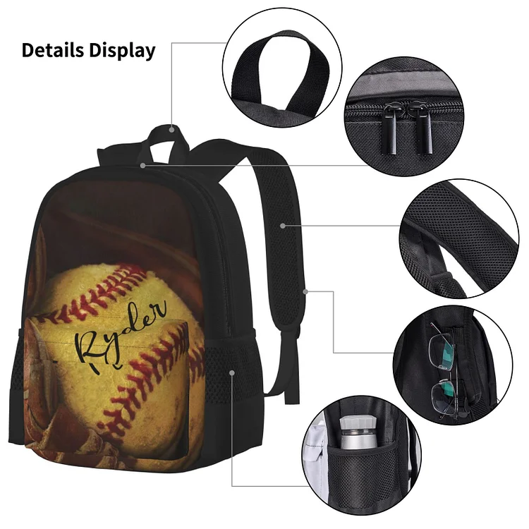 Personalized Softball Kids School Backpack Set|S04