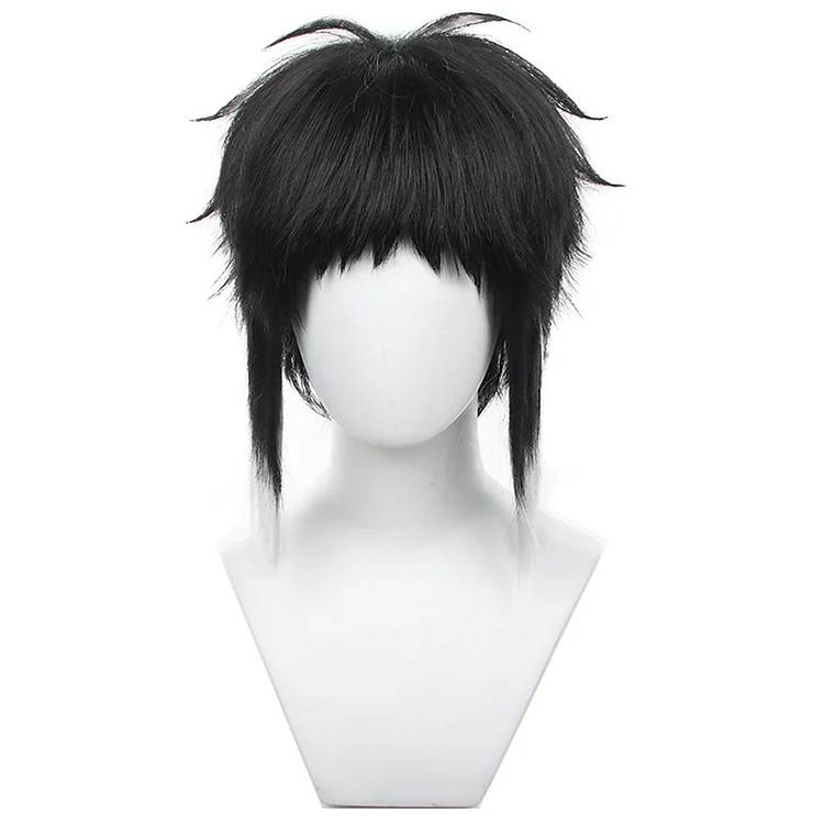 Ryunosuke Akutagawa Black Cosplay Wig Heat Resistant Synthetic Hair Carnival Halloween Party Props