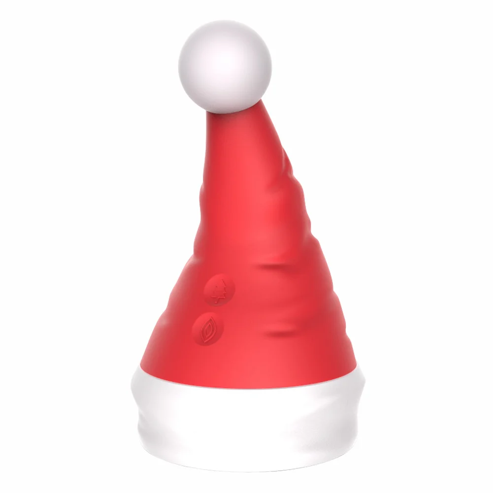 Christmas Hat Shaped Vibrator with Spinning Beads - Rose Toy