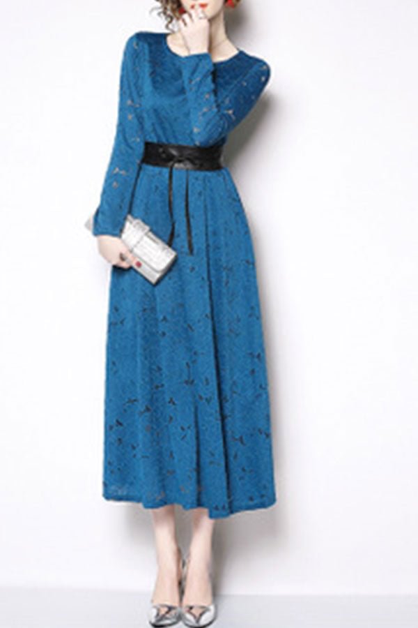 Crochet Eyelet Lace-up Lace Dress - Shop Trendy Women's Clothing | LoverChic