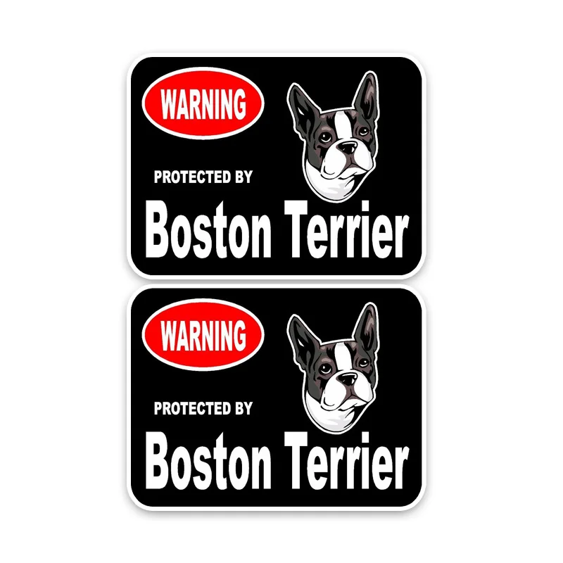 Warning Protected By Boston Terrier Sticker - Devcarry