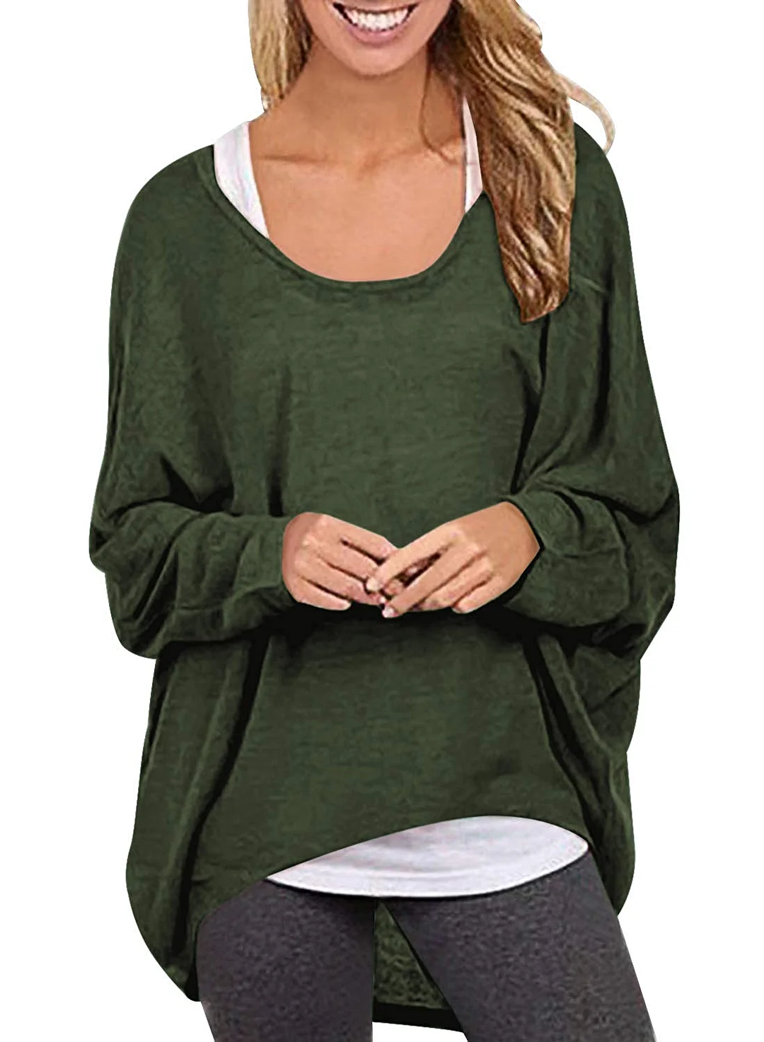 Womens Sweater Casual Oversized Baggy Off-Shoulder Long Sleeve Pullover Shirts Tops