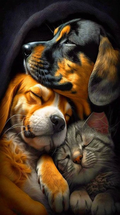 Full Round Drill Diamond Painting -Cats And Dogs - 40*70cm