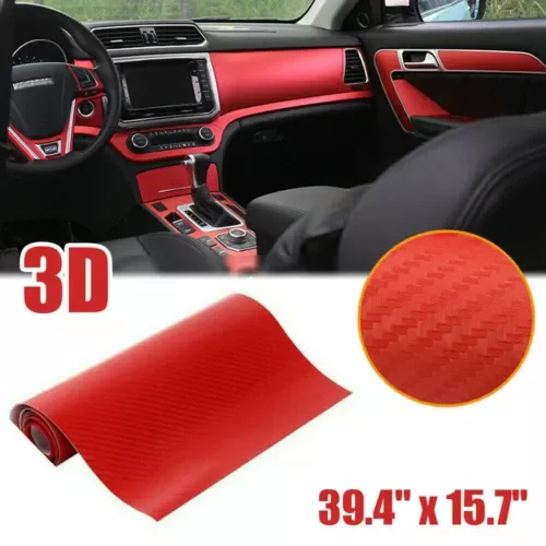 Dronehint 1x Carbon Fiber Red Car Sticker Vinyl Decal Interior Parts Decor Car Accessories (For: GMC) Parts