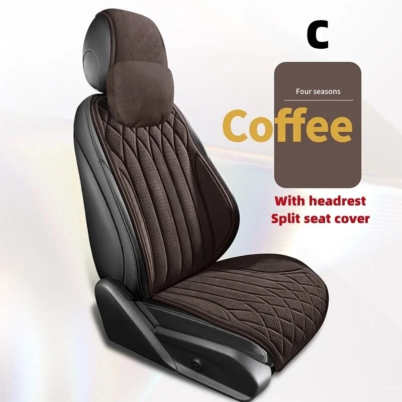 Breathable Car Seat Cover Luxurious Soft Suede Driver's Seat Anti-slip Protective Cushion Four Seasons Car Interior Seat Support
