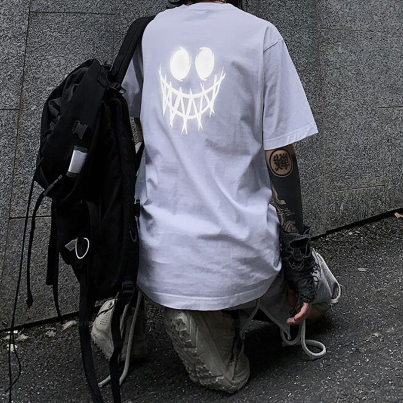 Goth Punk "Laughter" Reflective T-shirt(2.0) / TECHWEAR CLUB / Techwear